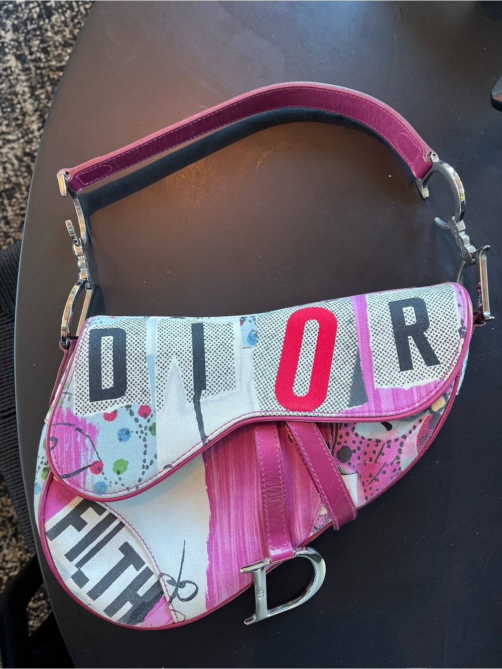 Vintage Dior Saddle Bag - SS 2003 “Filth” Print by John Galliano. RARE.